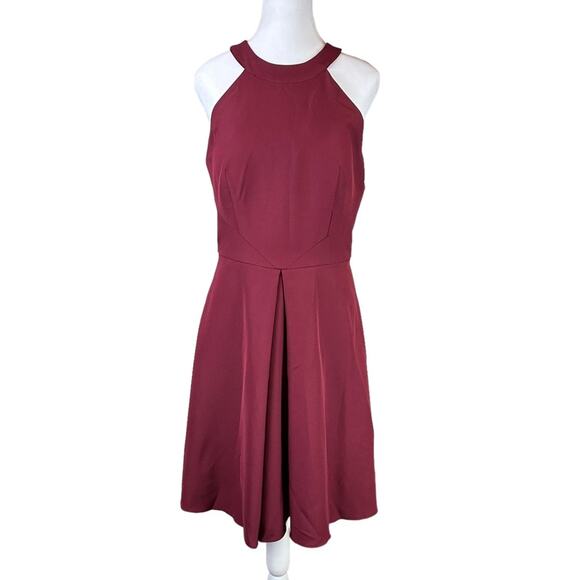 JJ's House A Line Scoop Neck Cocktail Dress Burgundy Size 10 NWT - Picture 1 of 9